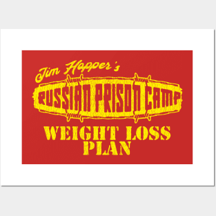 Jim Hopper's Russian Prison Camp Weight Loss Plan Funny Distressed Retro 80s Logo Posters and Art